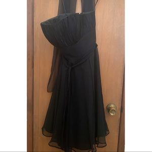 Vintage black strapless chiffon bridesmaid dress size 5/6